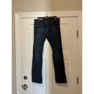 Hollister Men Slim Straight Dark Wash Blue Denim Jeans Size 30x32 Cotton Blend